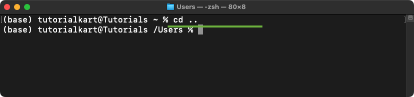 Change Directory in Mac Terminal - Moving Up a Directory Level